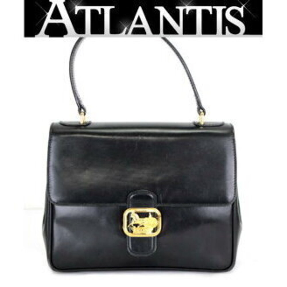 Celine leather handbag carriage black
